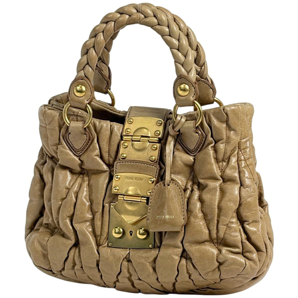 Miu Miu handbag Matelasse leather Beige Cream